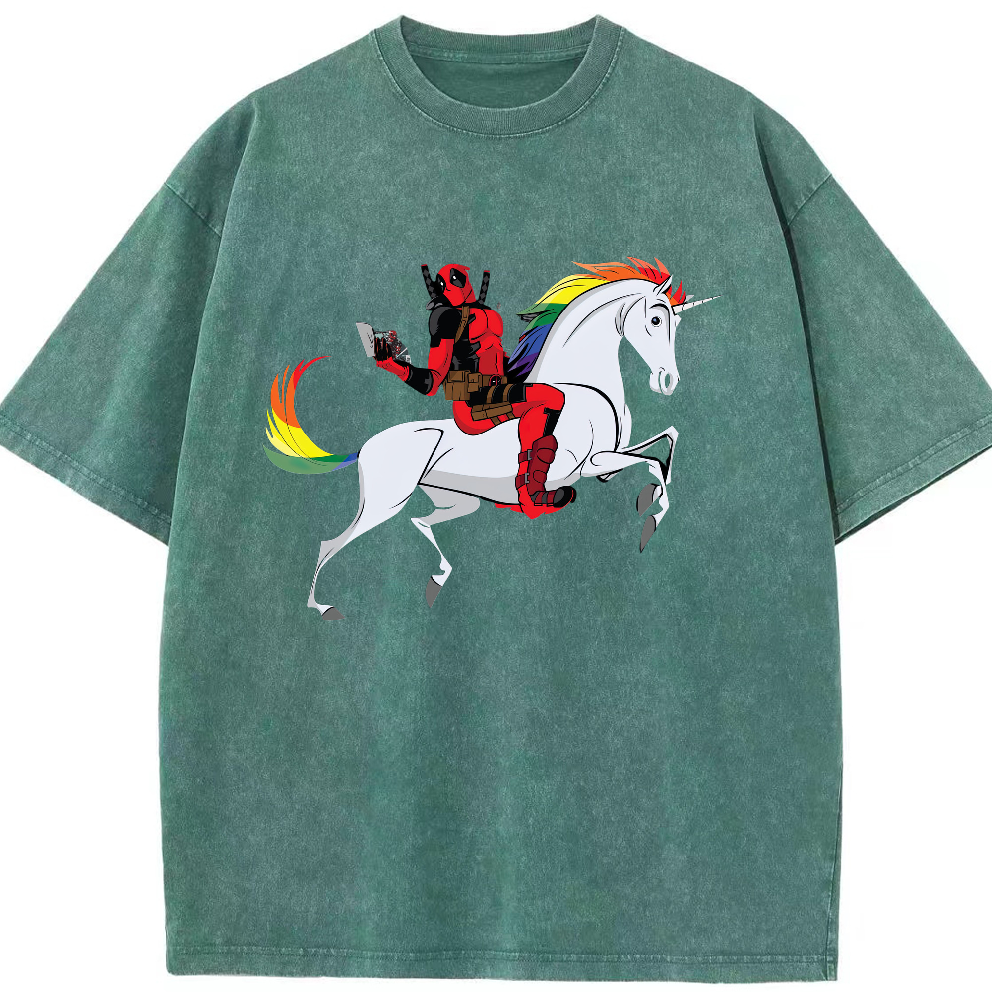 （画像用） Deadpool デッドプール 綿100% ヴィンテージ風 半袖Tシャツ（フロントプリント）